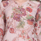 W for Woman Beige Floral Printed Chanderi Straight Kurta