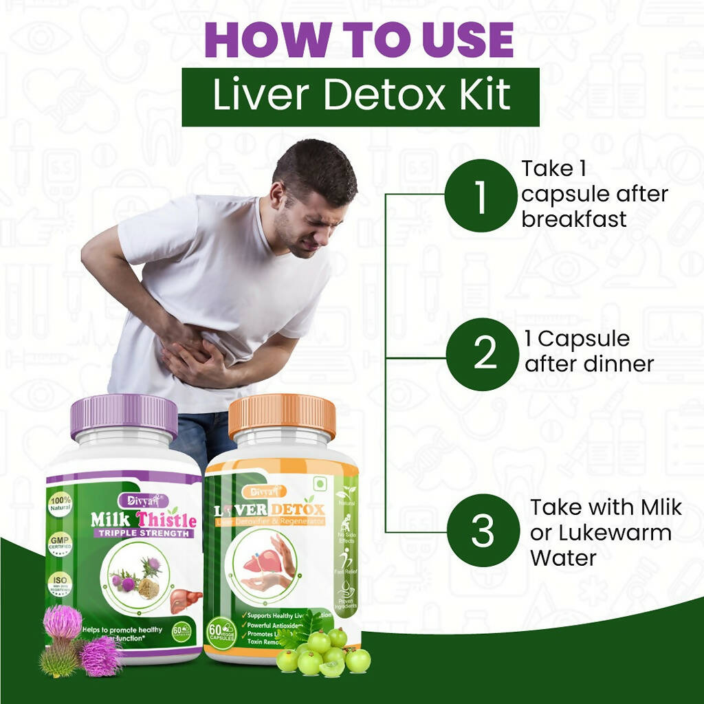 Divya Shree Liver Detox & Milk Thistle Capsule Combo - Swadesiicart