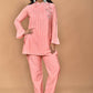 Morchari Women And Hand Embroidery Co-Ords-Peach - Swadesiicart