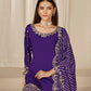 Anaita Purple Roman Silk Stitched Suit with Embroidery & Real Mirror Work
