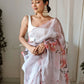 Vamsee Pinki Khatali Baby Pink Organza Saree - Swadesiicart