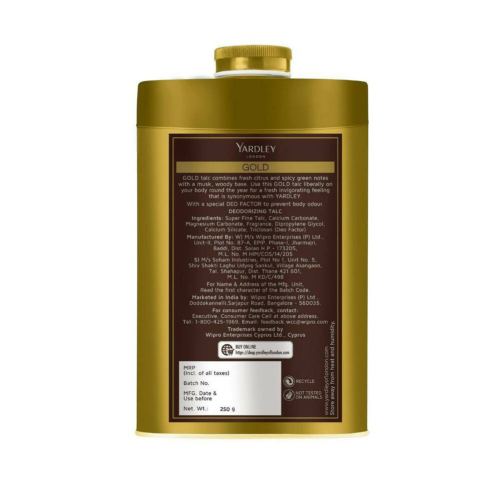 Yardley London Gold Deodorizing Talc For Men - Swadesiicart