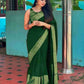 DEIANA'S Beautiful Designer Golden zari Soft Lichi Silk Saree - P Green - Swadesiicart