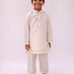 Lil Drama Mishti White Kurta Pyjama and Jacket For Boys | Swadesiicart