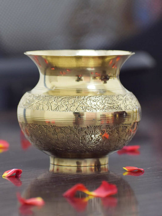 PujaNPujari Gold-Toned Brass Pooja Kalash Lota | Swadesiicart