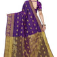 Vamika Banarasi Jacquard Weaving Violet Saree (Shining Violet) | Swadesiicart