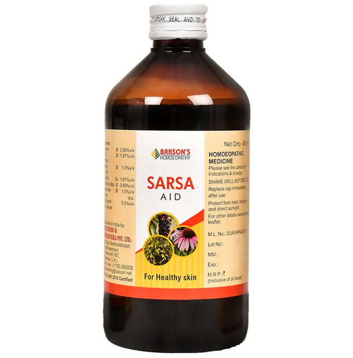 Bakson's Homeopathy Sarsa Aid Syrup - Swadesiicart