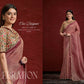 Light Maroon Pure Banarasi Jari pleat Stone with Handwork Saree with Stitched Blouse - Mohmanthan Aaina | Swadesiicart
