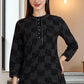 W for Woman Black Ikkat Yarn Dyed Pure Cotton Straight Tunic