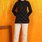 W for Woman Black Ikkat Yarn Dyed Pure Cotton Straight Tunic