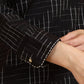 W for Woman Black Ikkat Yarn Dyed Pure Cotton Straight Tunic