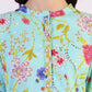 W for Woman Blue Floral Printed Tunic with Floral Thread Embroidery