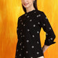W for Woman Black Printed Pure Cotton Button Down Shirt