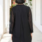 W for Woman Black Embroidered Floral Thread Work Straight Kota Tunic