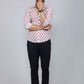 Miravan Men's White & Pink Spread Collar Floral Print Shirt | Swadesiicart