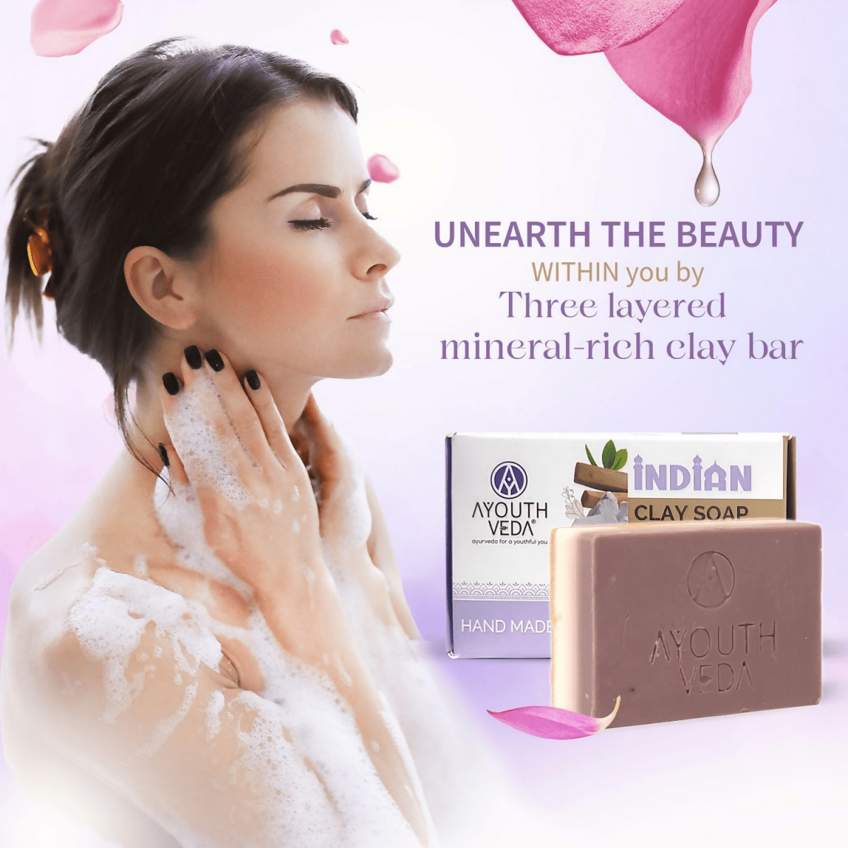 Ayouthveda Handmade Indian Clay Soap - Swadesiicart