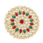 NVR Women's Traditional Ethnic Kundan Meenakari Gold-Polished Ajustable Finger Ring | Swadesiicart