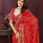 Ai Fashion Red Georgette Digital Print Party Wear Saree