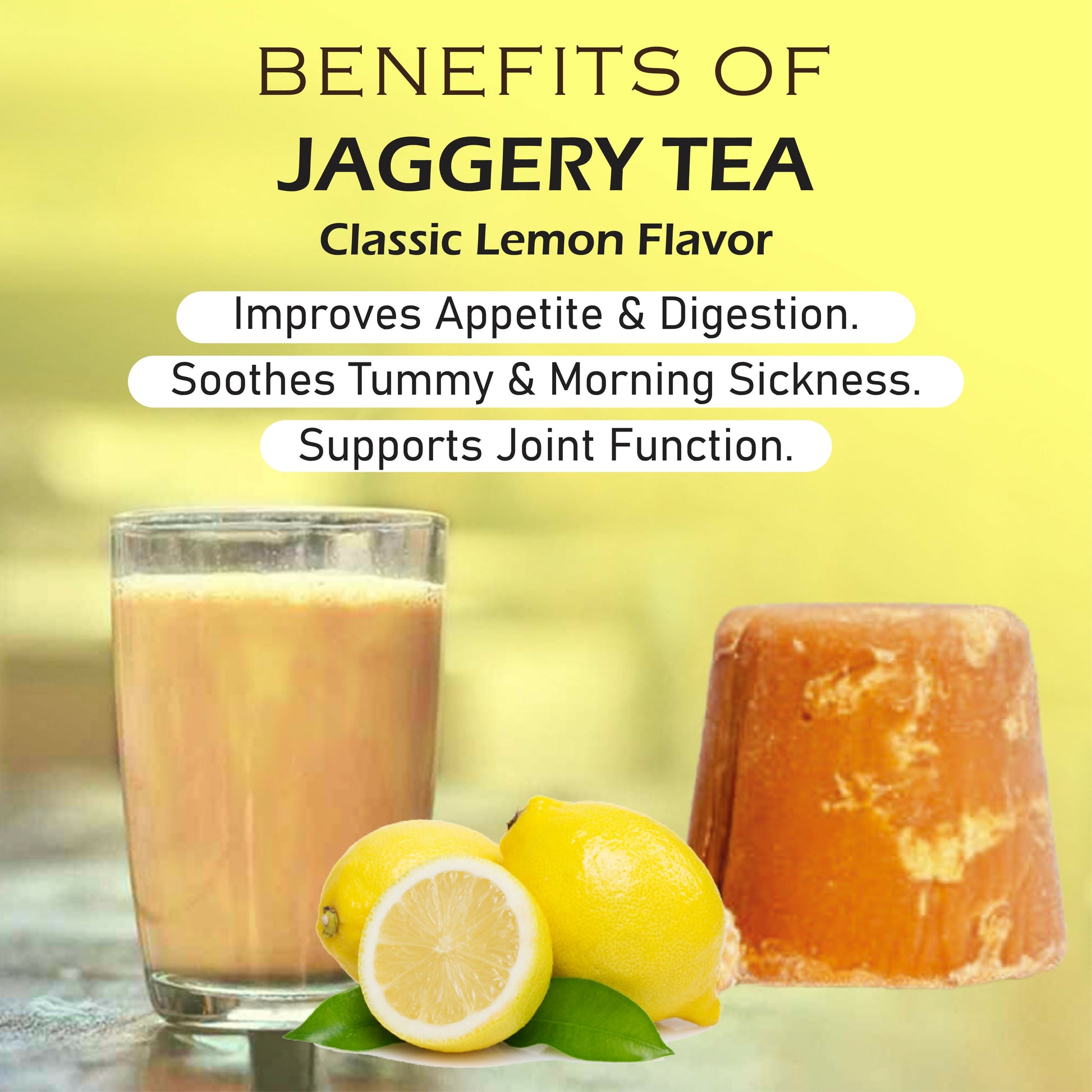 Naivedyam Classic Lemon Flavour Jaggery Tea | Swadesiicart