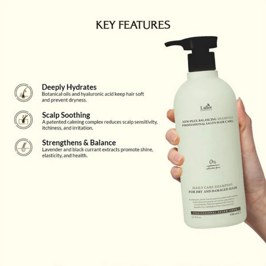 La'dor Newplex Balancing Shampoo - Scalp Soothing Korean Shampoo for Dry Hair - Swadesiicart