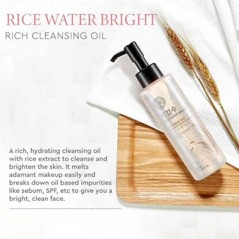 The Face Shop Rice Water Bright Light Cleansing Oil - Korean Skincare | Swadesiicart