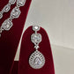 Siver American Diamond Two Layer Elegent Necklace Set With Earrings By House of Ree - Swadesiicart