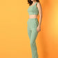 Myshka Women's Green Solid Top With Trousers - Swadesiicart