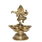 eCraftIndia Gold-Toned Handcrafted Dancing Lord Ganesha Showpiece With Diya | Swadesiicart
