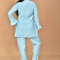 Morchari Women And Hand Embroidery Co-Ords-Sky Blue - Swadesiicart