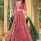Janasya Pink Georgette Floral Lehenga Choli Dupatta | Swadesiicart