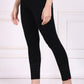 W for Woman Black Solid Acrylic Winter Legging