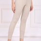 W for Woman Beige Solid Acrylic Winter Legging