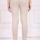 W for Woman Beige Solid Acrylic Winter Legging
