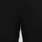 W for Woman Black Solid Cotton Flax Slim Pants with Lace