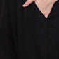 W for Woman Black Solid Ankle Length Rayon Straight Pants