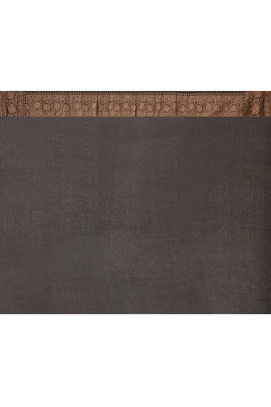Joban Fashion Grey Crepe Chiffon Pure Handloom Banarasi Silk Saree | Swadesiicart