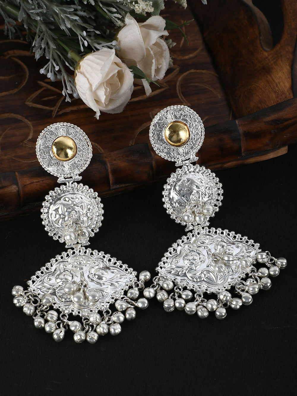 Joban Fashion Women Handcrafted Silver Tone Earrings | Swadesiicart