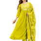 The52 Liril Women's Beautiful Embroidered work Chinon Fabric with Flared Kurta, Pant and Dupatta Set - Swadesiicart