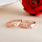 VOJ Stainless Steel Cubic Zirconia Rose Gold-Polished Adjustable Ring Set for Couple | Swadesiicart