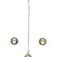 Dual Tone Kundan Maang Tikka with Earrings Jewellery Set (silver) - Ruby Raang - Swadesiicart