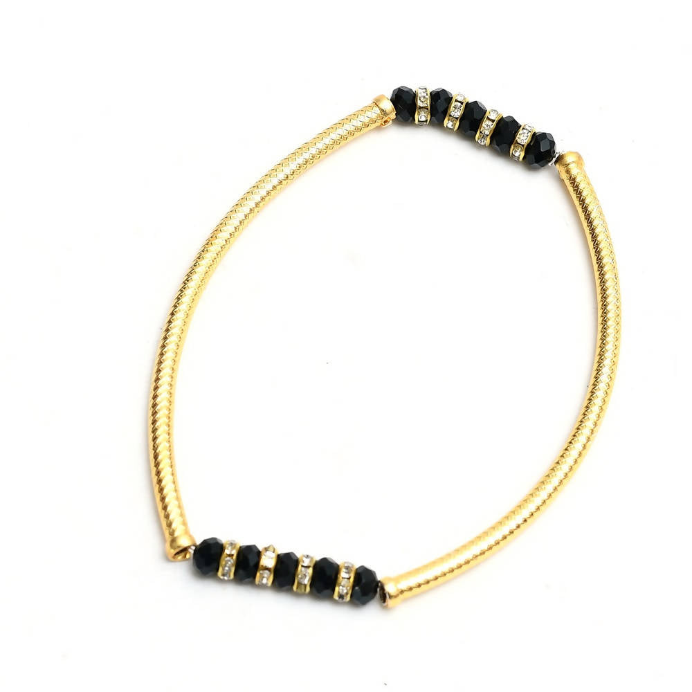 Mominos Fashion Kamal Johar Gold-Polished Beads Anklets | Swadesiicart
