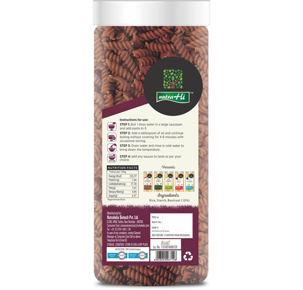 NutraHi Gluten-Free Pasta Beetroot - Swadesiicart