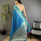 Joban Fashion Sky Blue Banarasi Soft Silk Woven Saree | Swadesiicart