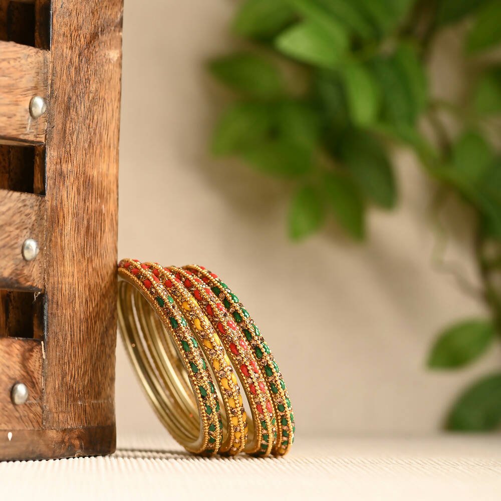 Afast Elegant Bridal & Wedding Party Fashion Bangle/Kada Set, Multi, Glass, Pack Of 8 Model No- A28 - Afast Enterprises