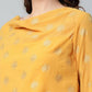 Ahalyaa Womens Mustard Georgette Gold Foil Printed Kurta Sharara Set With Dupatta | Swadesiicart