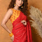 Very Much Indian Pure Mul Cotton Handloom Saree - Red | Swadesiicart
