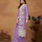 Anaita Lavender Embroidered Soft Organza Salwar Suit