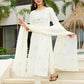The52 White Women's Beautiful Rayon Slub Fabric Embroidered Work Straight Kurta, Pant and Dupatta Set - Swadesiicart