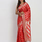 Astita Banarasi Silk Red Saree | Swadesiicart
