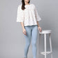 Ahalyaa Off White Pure Cotton Floral Printed Tunic | Swadesiicart